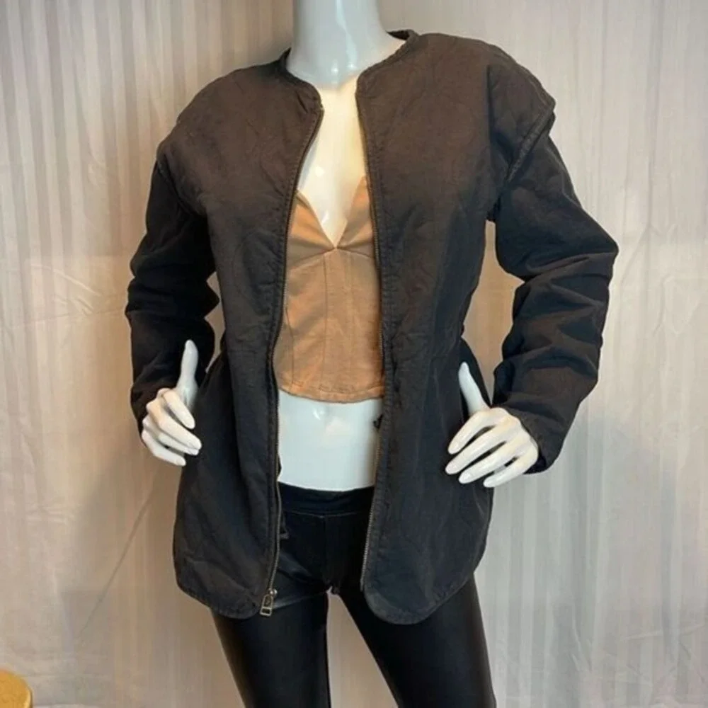 UNIVERSAL THREAD Corduroy Zip Up Jacket Patch Pocket Black‎ XS